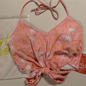 KORTNI JEANE Tied Up Top in Zoo Animals - XXL